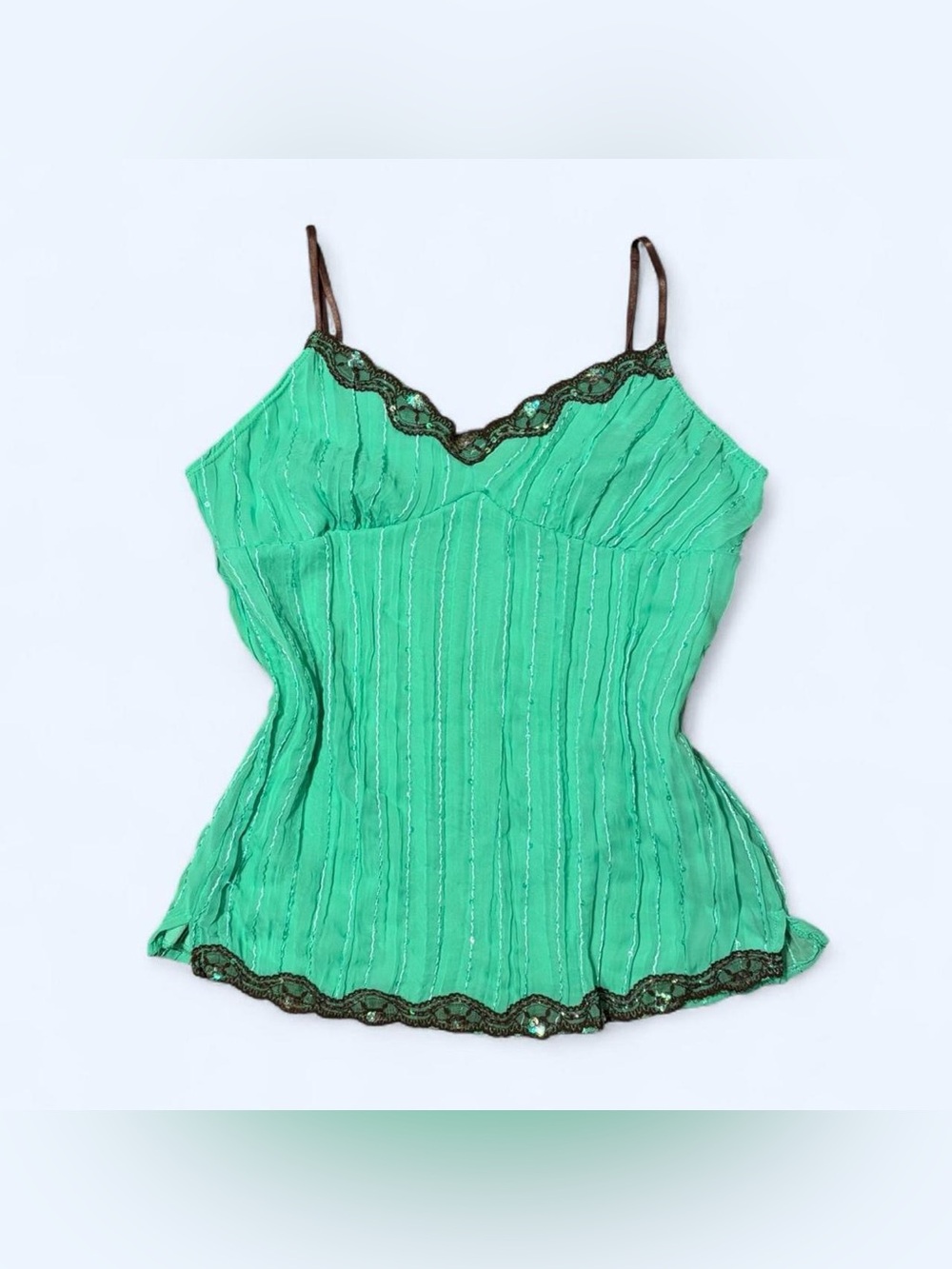 Y2K Fairy Green Lace Cami by No Boundaries!